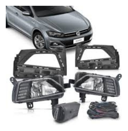 Kit Farol De Milha Polo/ Virtus 18 19 20 21 22 Com Drl E Set