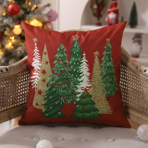 Juego De 2 Fundas De Almohada Navideñas 45 X 45 Cm