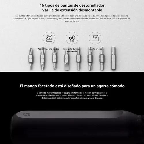 Destornillador Xiaomi Mi 16-in-1 Ratchet Screwdriver - Tres engranajes,  Trinquete precisión - Pop-Up Magnético - Acero S2 - Doble final Anti  balanceo, XIAOMI, Correos Market