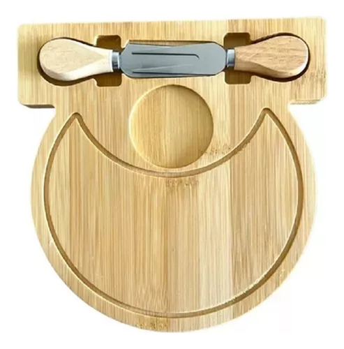  Tabla Para Quesos Picoteo De Madera De Bambú 22cm