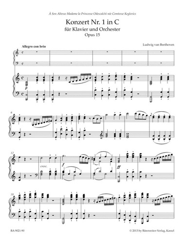 L.v. Beethoven: Concerto No.1 In C Major Op.15 For Pianofort
