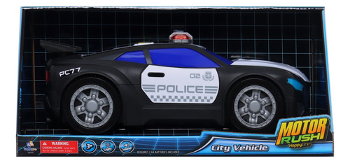 Auto De Policía Grande Con Luz Sonido Motor Rush - Premium