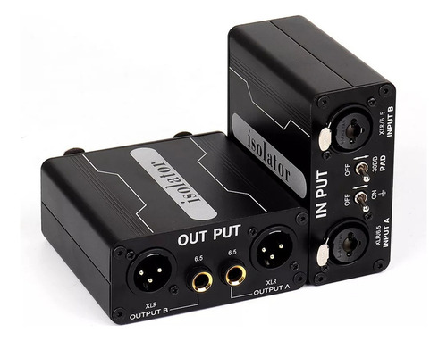 Isolador De Áudio Gx200 Mixer De Dois Canais 6.5 Xlr Audio I