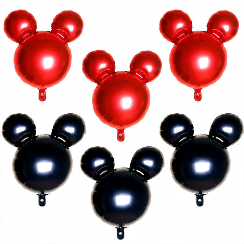 Kit Globos Helio Metalicos Mickey Mouse 6 Unidades