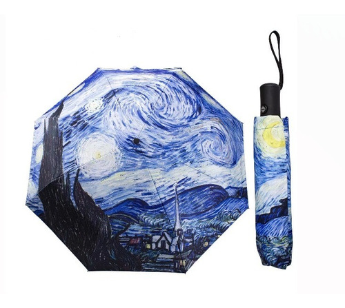 Paragua Sombrilla 100cm Estilo Van Gogh Quitasol Rayos Uv