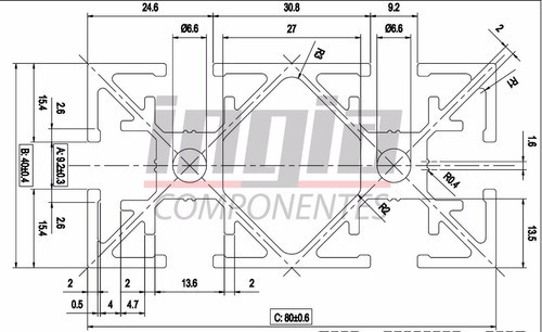Imagen 4 de 6 de Perfil Aluminio Cnc 4080 Routers Automatizacion Maquinas Ind