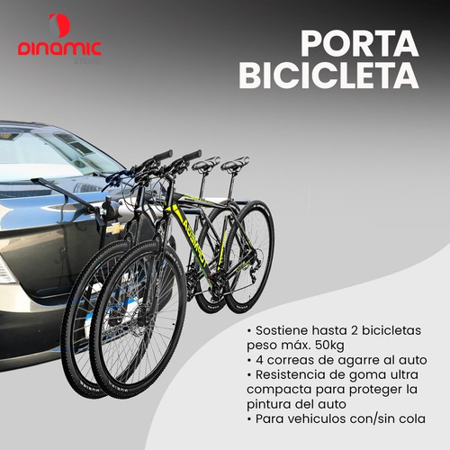 Imagen 2 de 5 de Portabicicleta Baúl Universal Auto Porta Bicicleta + Guante