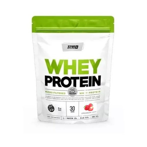 Suplemento En Polvo Star Nutrition Whey Protein Proteínas Sabor Strawberry Cream En Bolsa De 908g