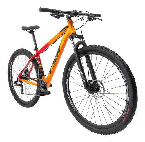 Bicicleta 29 Tsw Ride 21v  Laranja Com Vermelho Tam 17