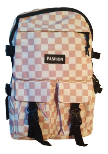 Mochila Kawaii Cuadrillé Estilo Animé Tela Oxford Exclusiva