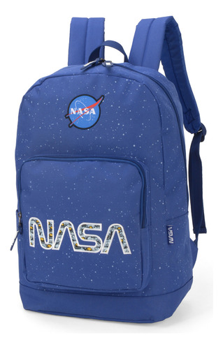 Mochila Costas Juvenil Escolar Nasa Astronauta Espaço Cor Azul