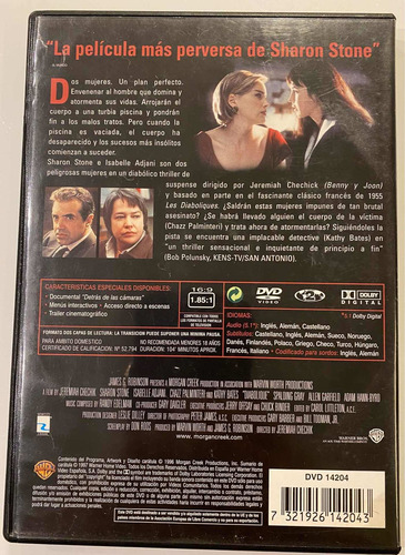 Diabólicas Dvd Usado . Zona 2 Sharon Stone , Isabelle Adjani