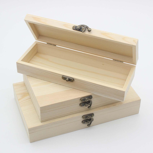 Caja De Madera Sin Terminar Caja De Madera Lisa Con Tapa S