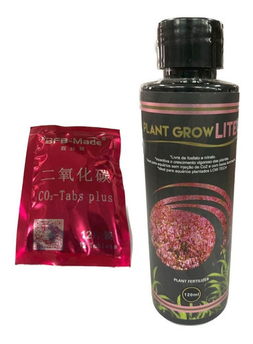 Plant Grow Lite 120ml + 12 Pastilhas Co2 Aquarios Plantados