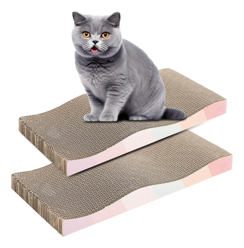 Rascador Reversible Grande Para Gatos Con Hierba Gatera 2u