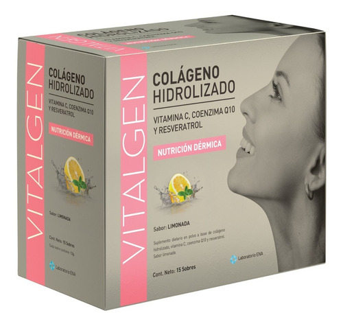 Colageno Hidrolizado Vitalgen X 15 Sobres - Sabor Limonada