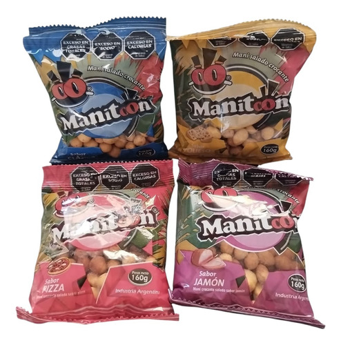 Mani Japones Manitoon 160gr X6 Unidades Sabor Jamon