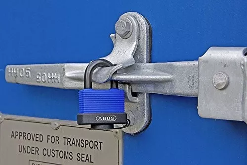 ABUS Candado resistente a la intemperie de latón macizo de 70IB/50 C con  llave diferente con grillete de acero inoxidable, azul