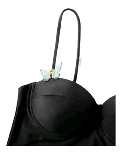 Traje Baño 2 Piezas Negro Push Up