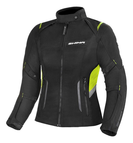 Chaqueta De Mujer P/ Motocicleta Shima Negro Y Flúor, Xs