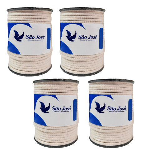 Kit 4 Fio Cru São Jose Cordão 4mm 100% Algodão Macramê