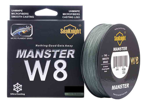 Linha de pesca Multifilamento SeaKnight W8 8 Fios verde 0,28mm 45Lb