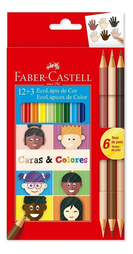 Colores Faber Castell Caras Y Colores 12+3 Ecolapices