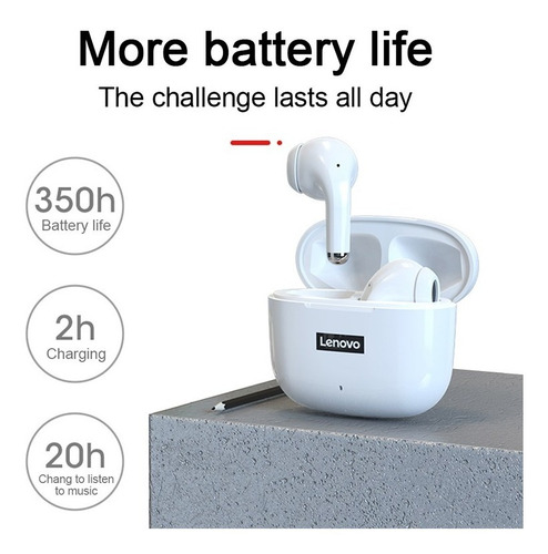 Imagen 3 de 4 de Auriculares Bluetooth Inalámbricos Lenovo Lp40 Pro In Ear