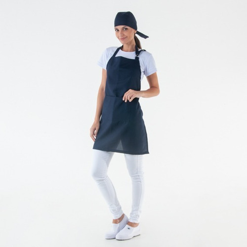 Kit de delantales y pañuelos, 14 colores, para bar, restaurante, pizzería, azul marino