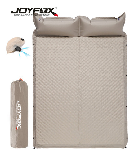 Joyfox Colchão Inflável Duplo 190x130x3cm Com Bomba E Travesseiro Integrados Autoinflável, Compacto E Confortável Para Camping