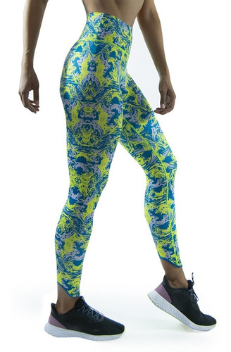 Imagen 2 de 4 de Legging Rinat Mix Amarillo/azul