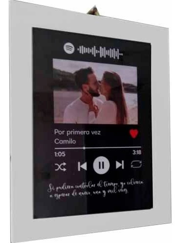 Enamorados Cuadro Spotify Personalizado Enamorados Con Foto