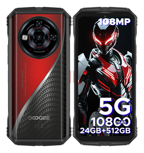 Doogee S118 Pro 5g celular 24GB RAM+512GB ROM 6.6'' FHD+ 120Hz Dimensity 7050 108MP Cámara Android 14 Batería 10800mAh NFC WiFi6