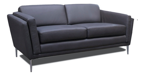 Love Seat De Piel Genuina Viggo - Confortopiel Color Gris