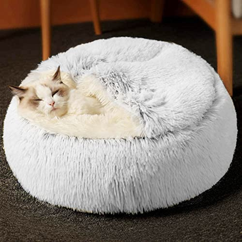 Cama Redonda Suave Para Gatos Y Perros Pequeños Café