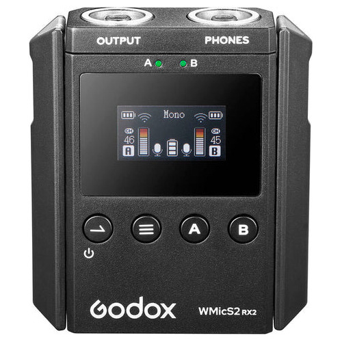 Receptor Inalámbrico Godox Rx2 Doble Canal Uhf Para Wmics2