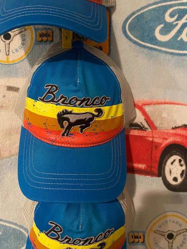 Gorra Ford Bronco Azul De Malla Parte Trasera Original Nueva