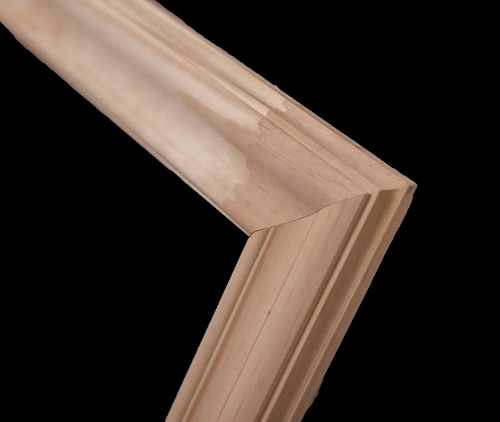 Cuadro 80x80 De Madera Reforzado Con Vidrio. Pino Natural Italiana