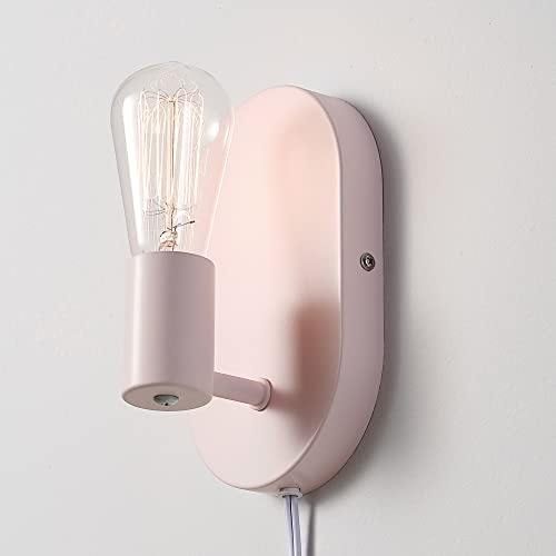 Aplique De Pared Con 1 Luz Rosa Mate Sin Bombilla
