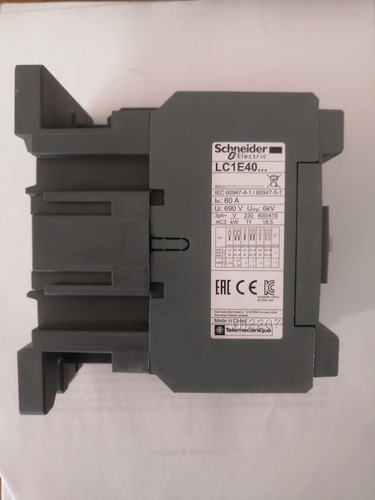 Contactor Easypact Tvs Lc1e40m6 3p(40a/60a) Bobina 220vac