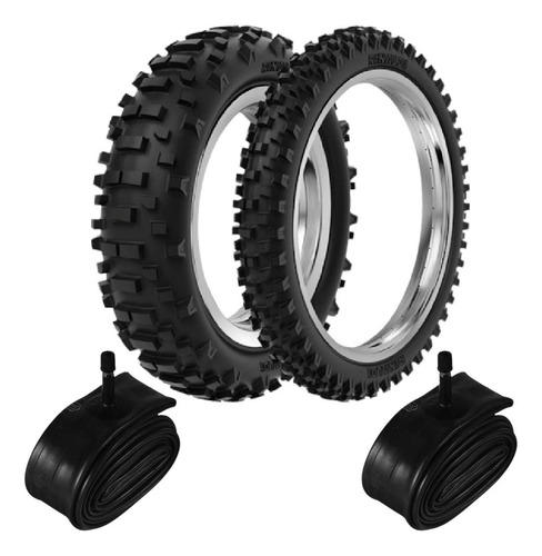 Kit Pneu Cross 90/90-21 + 140/80-18 He40 Rinaldi + Camaras