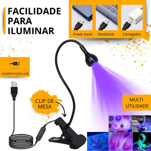 Mini Cabine Lanterna Clip De Mesa Led Uv Secagem Gel Cor Branco Branco