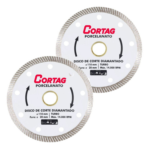  Cortag Kit 2 Disco Diamantado Porcelanato 110mm 