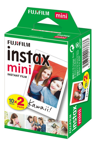 Papel Fotográfico Fujifilm Instax Mini, 20 Hojas, Color Blan