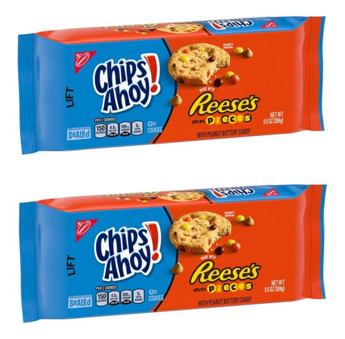 Pack 2 Galletas Chips Ahoy Reeses With Pieces 269g Importada