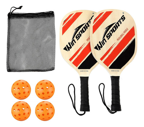 Wooden Pickleball Paddle Set Beginner Racket Pickle Ball Pad