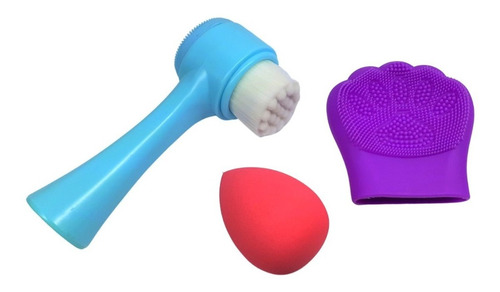 Cepillo Limpieza Facial Desmaquillante+exfoliador+esponja