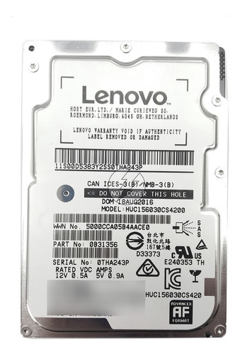 Hd Lenovo Huc156030cs4200 0b31356 : 300gb, Sas, 2,5 10k