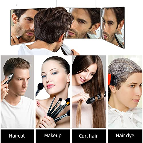 Glddao Espejo De 3 Vías Para Cortar El Cabello, 360 Espejos