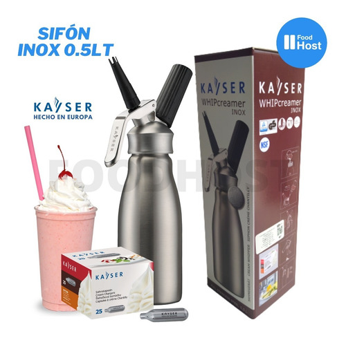 Sifon Crema Chantilly Acero 500ml Kayser Austria - Igual Isi